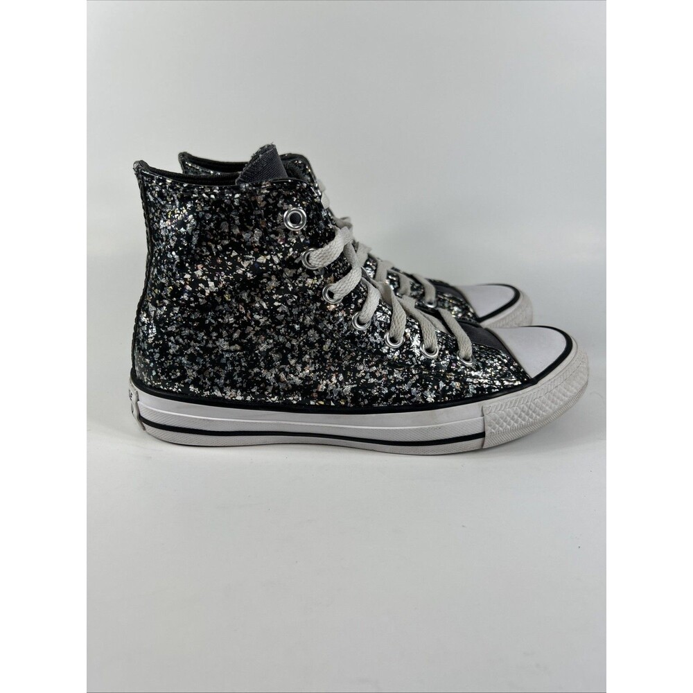 Converse Girls’s Chuck Taylor All Star High Top Size 3.5 Glitter Shoes Sneakers